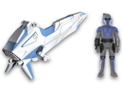 Star Wars Micro Galaxy Squadron Balutar Swoop with Mandalorian Warrior
