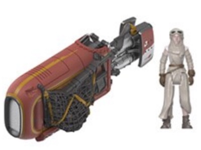 Star Wars Micro Galaxy Squadron Rey's Speeder with Rey
