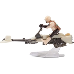 Star Wars Micro Galaxy Squadron Speeder Bike with Scout Trooper and Grogu