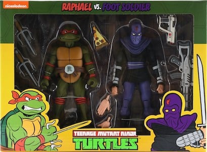 Teenage Mutant Ninja Turtles NECA Raphael vs Foot Soldier (Cartoon)