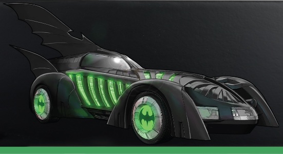 DC Multiverse Batmobile (Gold Label - Glow in the Dark - Batman Forever)