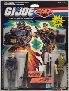 G.I. Joe A Real American Hero Charbroil (Flamethrower) & Repeater (Steadi-Cam Machine Gunner) - Night Force