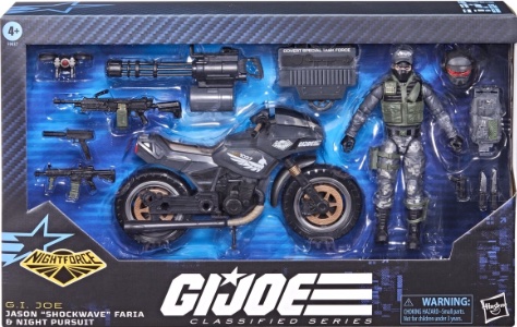 G.I. Joe 6" Classified Series Night Force Jason “Shockwave” Faria & Night Pursuit Cycle