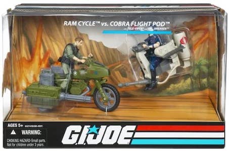 G.I. Joe 25th Anniversary RAM Cycle vs Cobra Flight Pod
