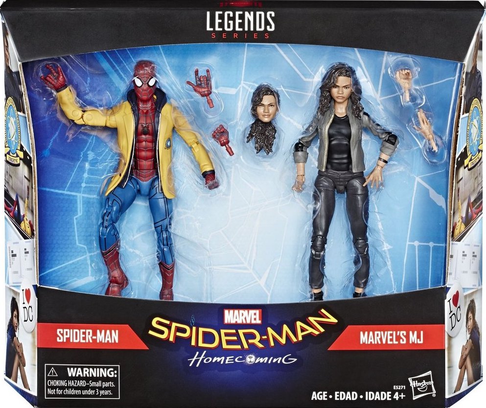 marvel legends spider man homecoming 2 pack mj