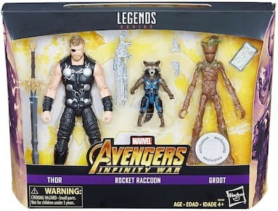 Marvel Legends Exclusives Thor, Rocket Raccoon and Groot 3 pack