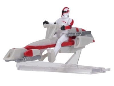 Star Wars Micro Galaxy Squadron BARC Speeder (Red) with Clone Trooper Captain