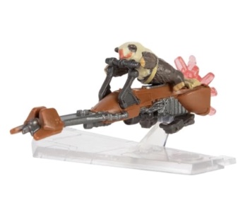 Star Wars Micro Galaxy Squadron Speeder Bike (Endor - Flaming) with Paploo