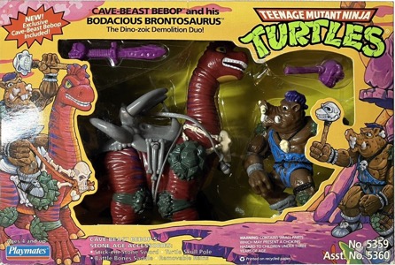 Teenage Mutant Ninja Turtles Playmates Cave Beast Bebop and his Bodacious Brontosaurus