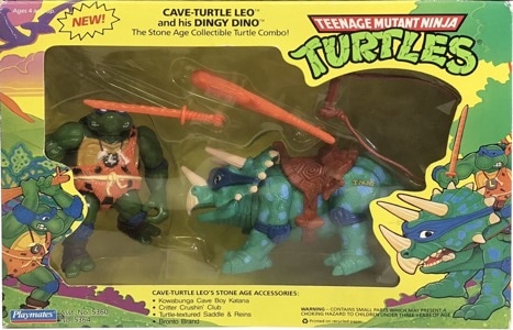 Teenage Mutant Ninja Turtles Playmates Cave Turtle Leo and his Dingy Dino